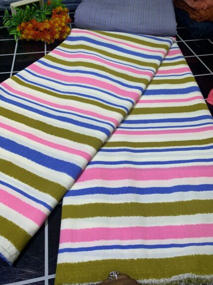 STRIPED LINEN MULTI(MOQ 6YRDS AQBOVE)