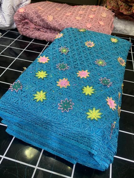 APLIQUE LACE-BULE(MOQ 5YRDS)