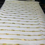 METALIC CREPE-WHITE LINE (moq 6yrds above)