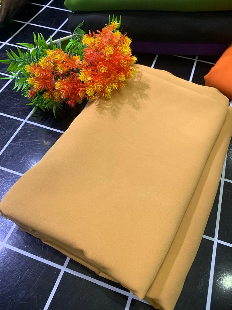 STOCK PLAIN CREPE-CARTON BROWN (MOQ 6YRDS ABOVE)