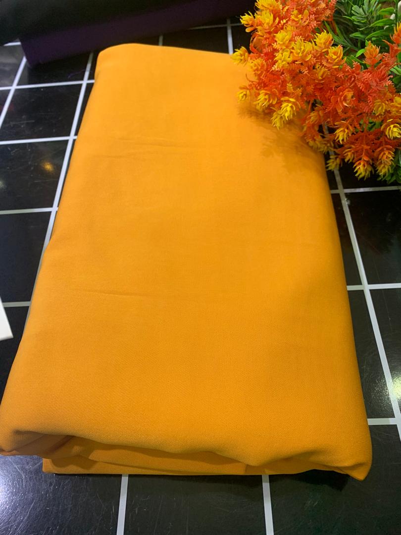 STOCK PLAIN CREPE-G.YELLOW (MOQ 6YRDS ABOVE)