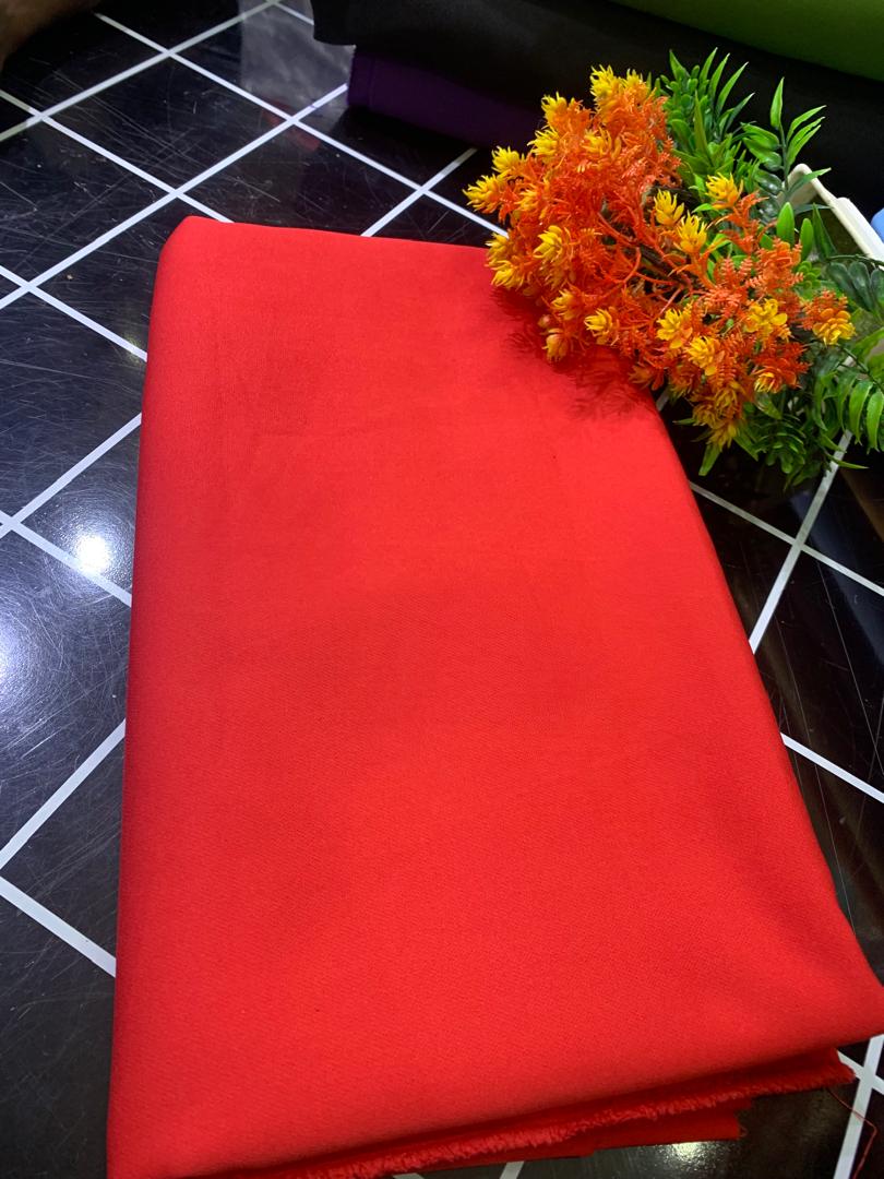 STOCK PLAIN CREPE-RED (MOQ 6YRDS ABOVE)