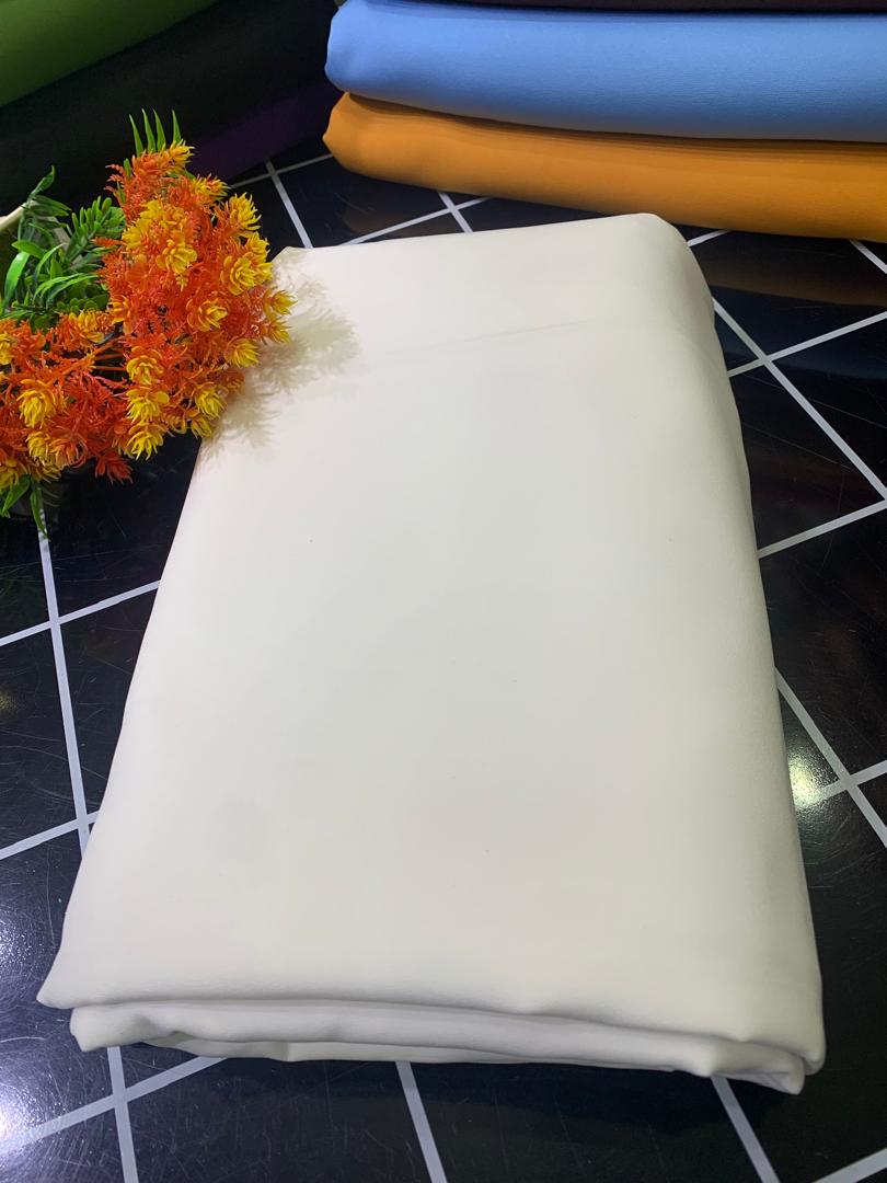 STOCK PLAIN CREPE-OFF WHITE (MOQ 6YRDS ABOVE)