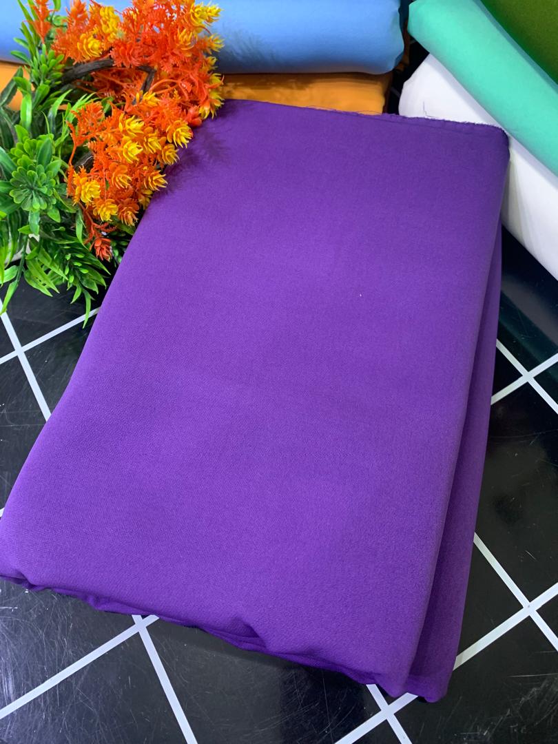 STOCK PLAIN CREPE-PURPLE (MOQ 6YRDS ABOVE)