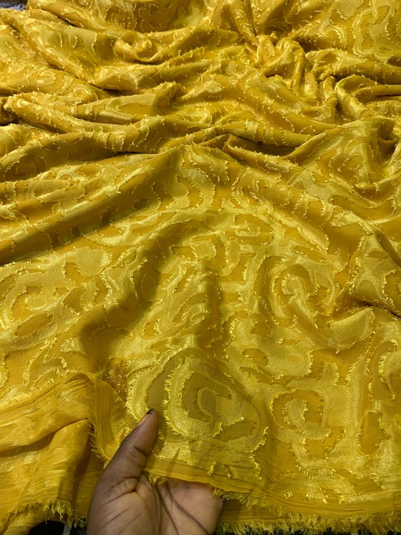 FUR JACQUARD-GOLD (MOQ 6YRDS ABOVE)