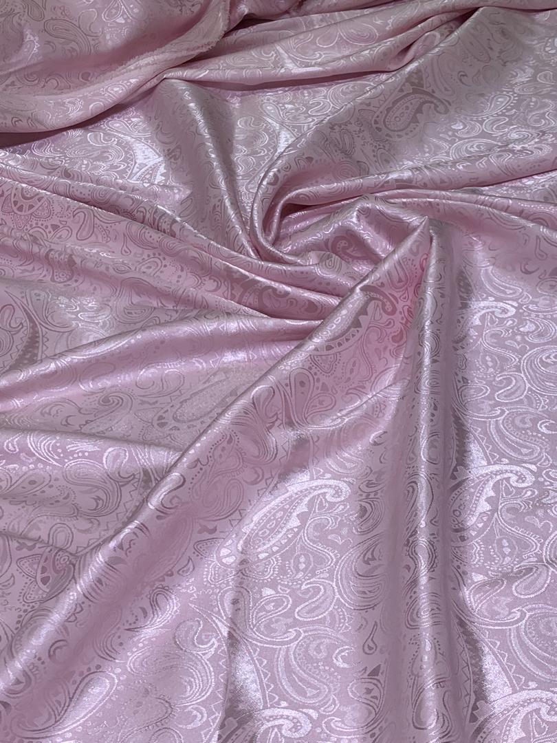 JACQUARD PAISELY SILK-pink (MOQ 6YRDS ABOVE)