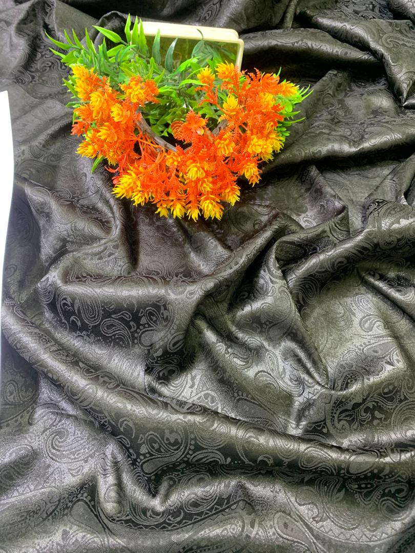 JACQUARD PAISELY SILK-BLACK  (MOQ 6YRDS ABOVE)