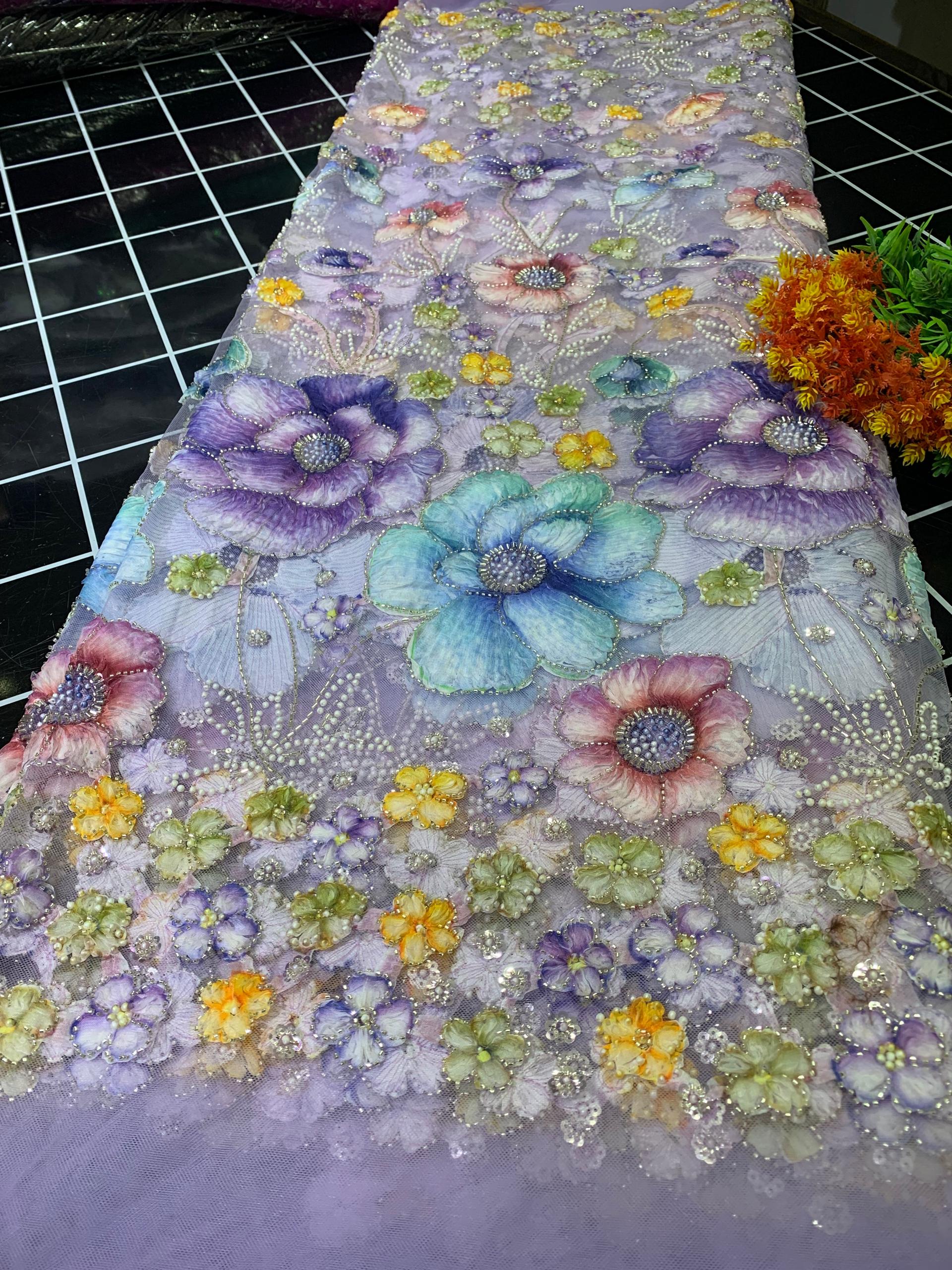 3D LAFAYA MESH-LILAC (MOQ 5YRDS ABOVE)