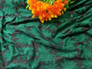 STRECHY JACQUARD- GREEN AND BLACK (MOQ 6YRDS ABOVE)