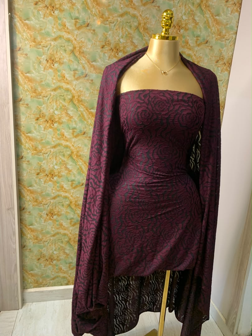 STRECHY JACQUARD- WINE (MOQ 6YRDS ABOVE)