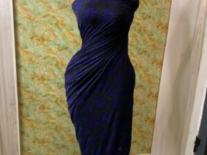STRECHY JACQUARD-  BLUE (MOQ 6YRDS ABOVE)