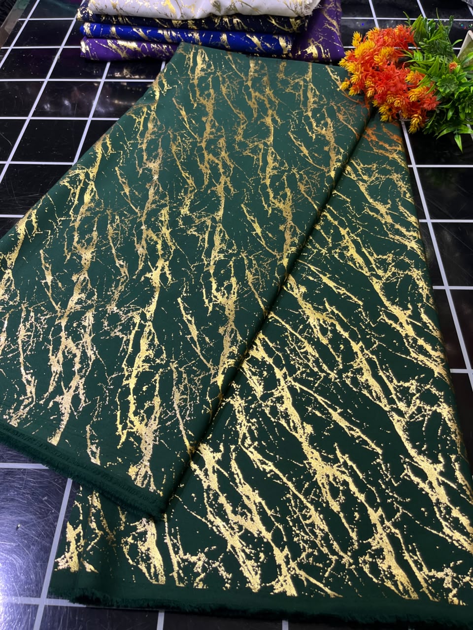 SAMPLE FANCY RAIN-GREEN (MOQ 6YRDS)