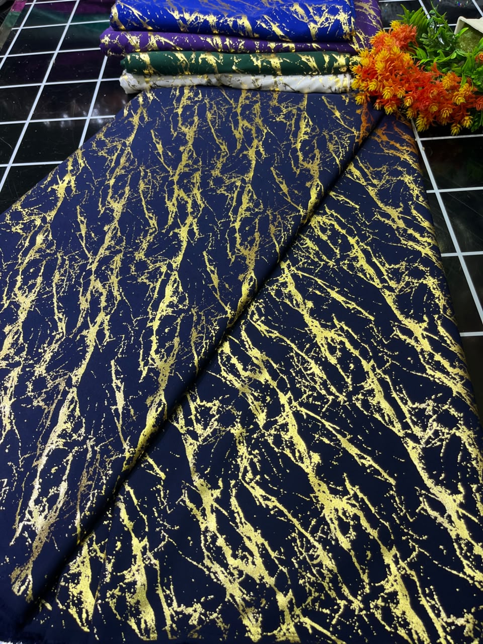 SAMPLE FANCY RAIN-N.BLUE (MOQ 6YRDS)