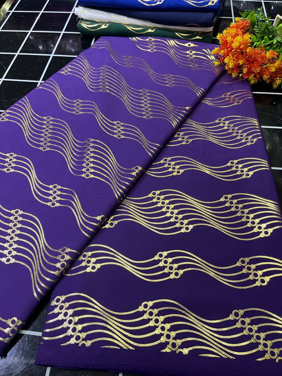 SAMPLE FANCY WAVE-PURPLE (MOQ 6YRDS)