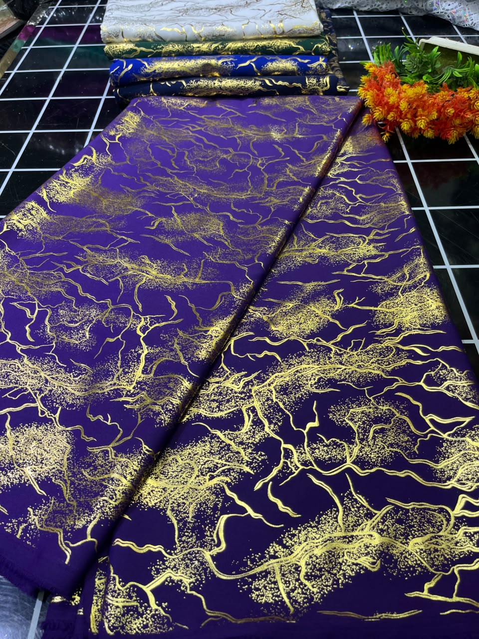 SAMPLE FANCY SPARK- PURPLE (MOQ 6YRDS)
