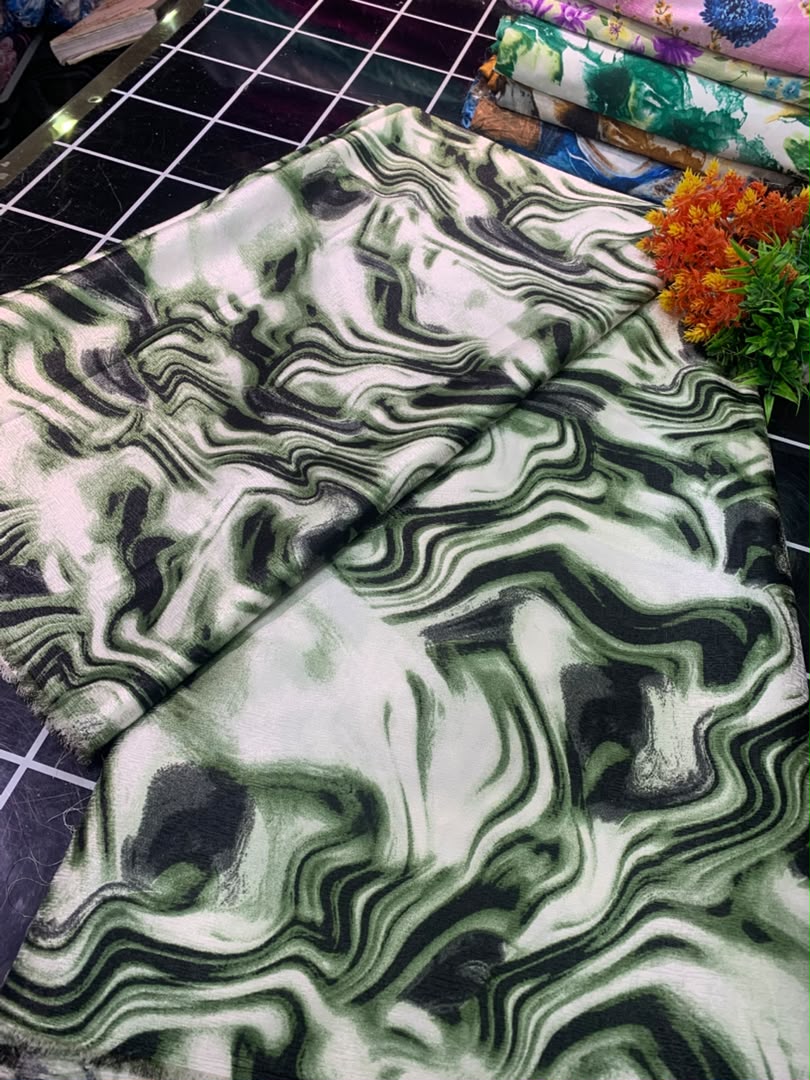 DAMASK SILK - GREEN MOQ 6 YARDS