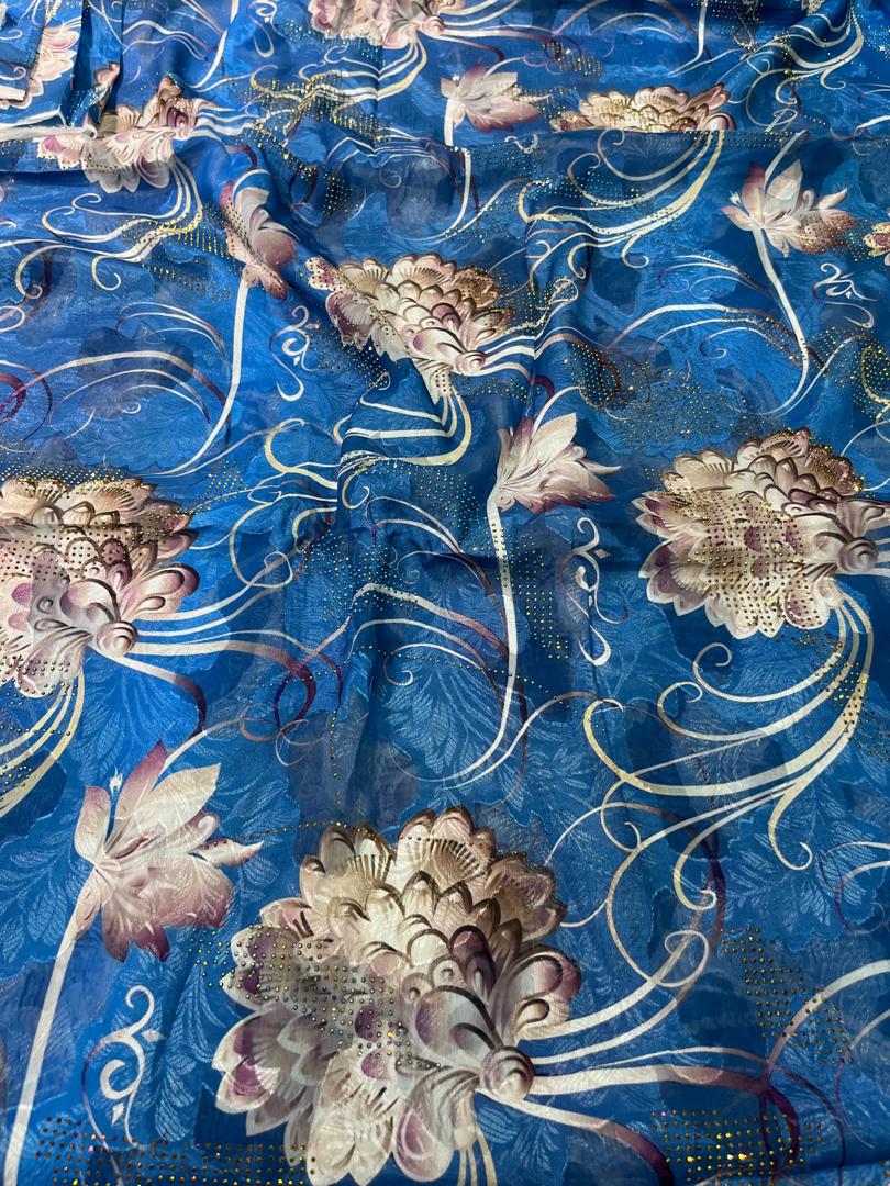 LUXURY STONE JACQUARD-BLUE (MOQ 5YRDS)
