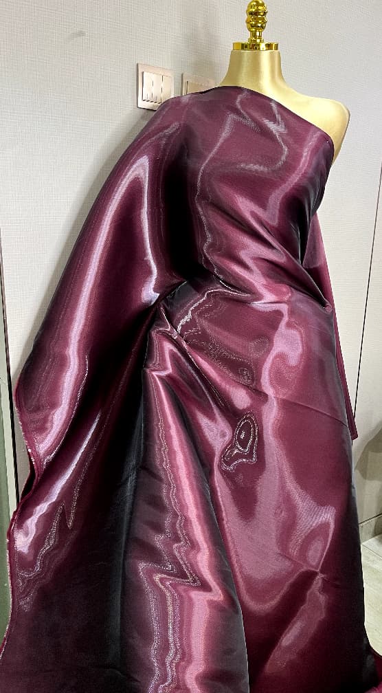 MERCURY ORGANDY-BURGUNDY(MOQ 4YRDS)
