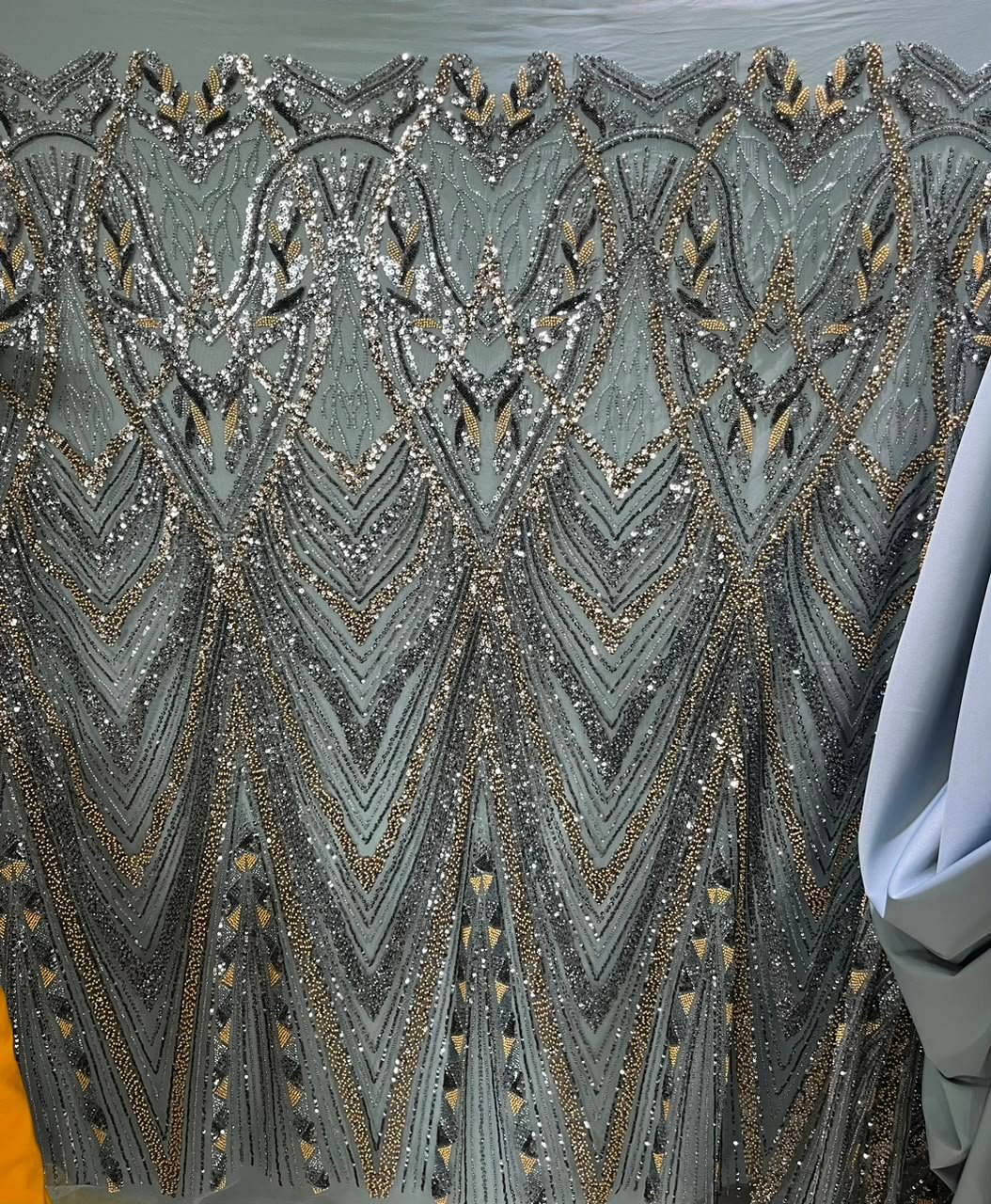 BEADED LACE-GREY