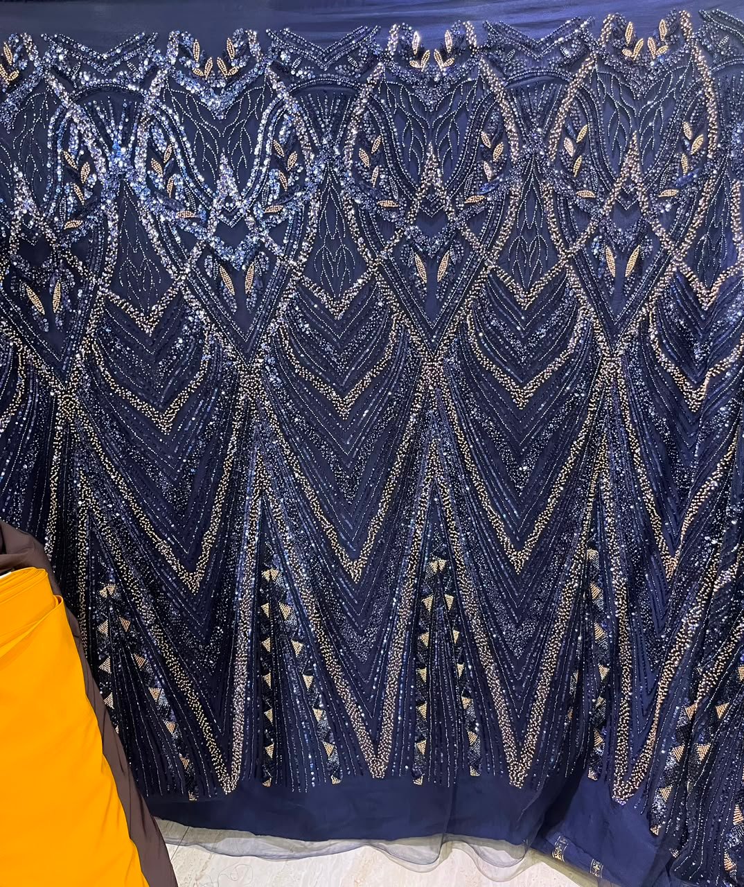BEADED LACE-NAVY BLUE