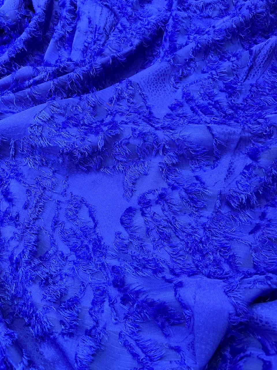 FUR JACQUARD - ROYAL BLUE (MOQ 6 YARDS)