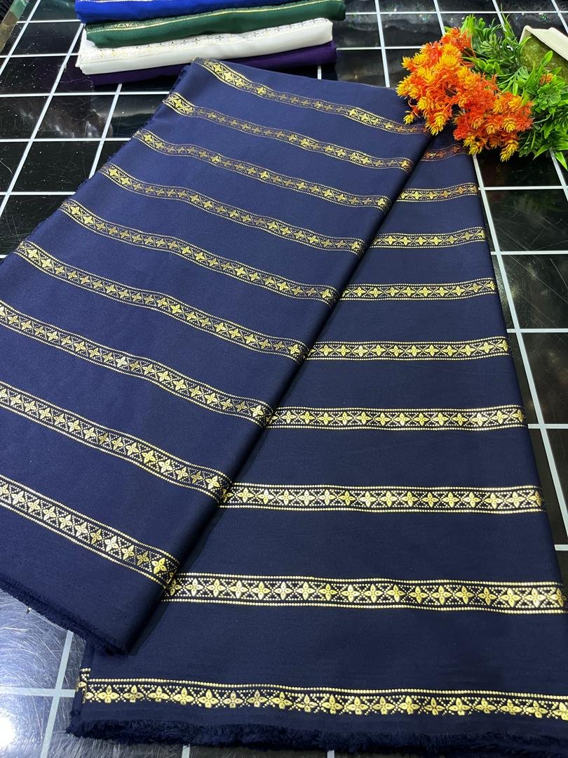 SAMPLE FANCY STRIPE - NAVY BLUE ( MOQ 6 YARDS )