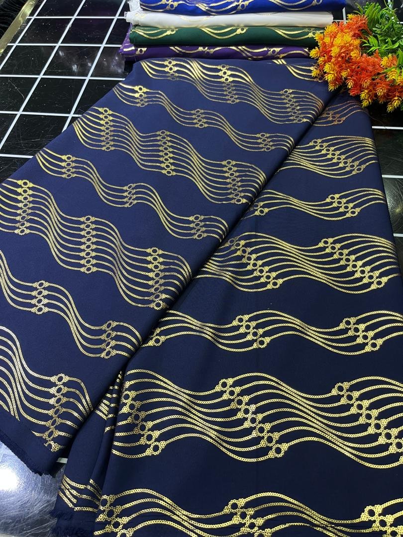 SAMPLE FANCY WAVE- NAVY BLUE ( MOQ 6 YARDS )