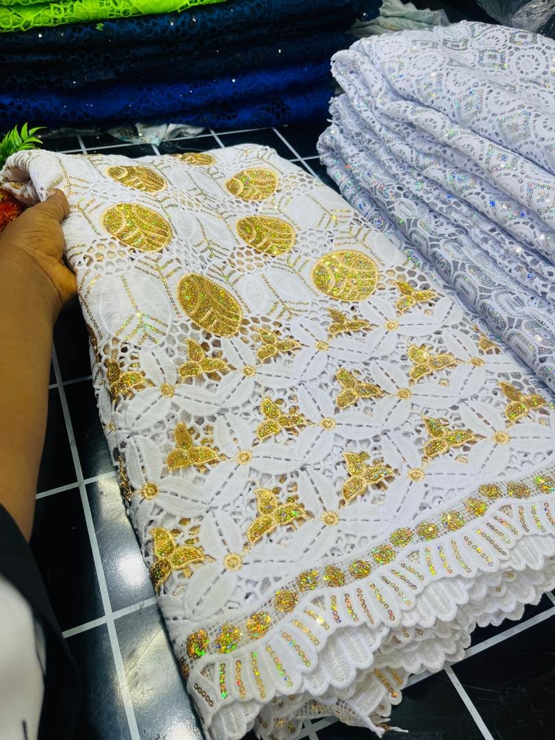 CORD LACE - WHITE AND GOLD