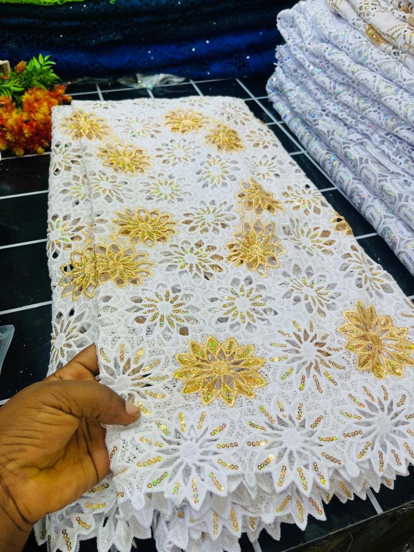 CORD LACE - WHITE AND GOLD