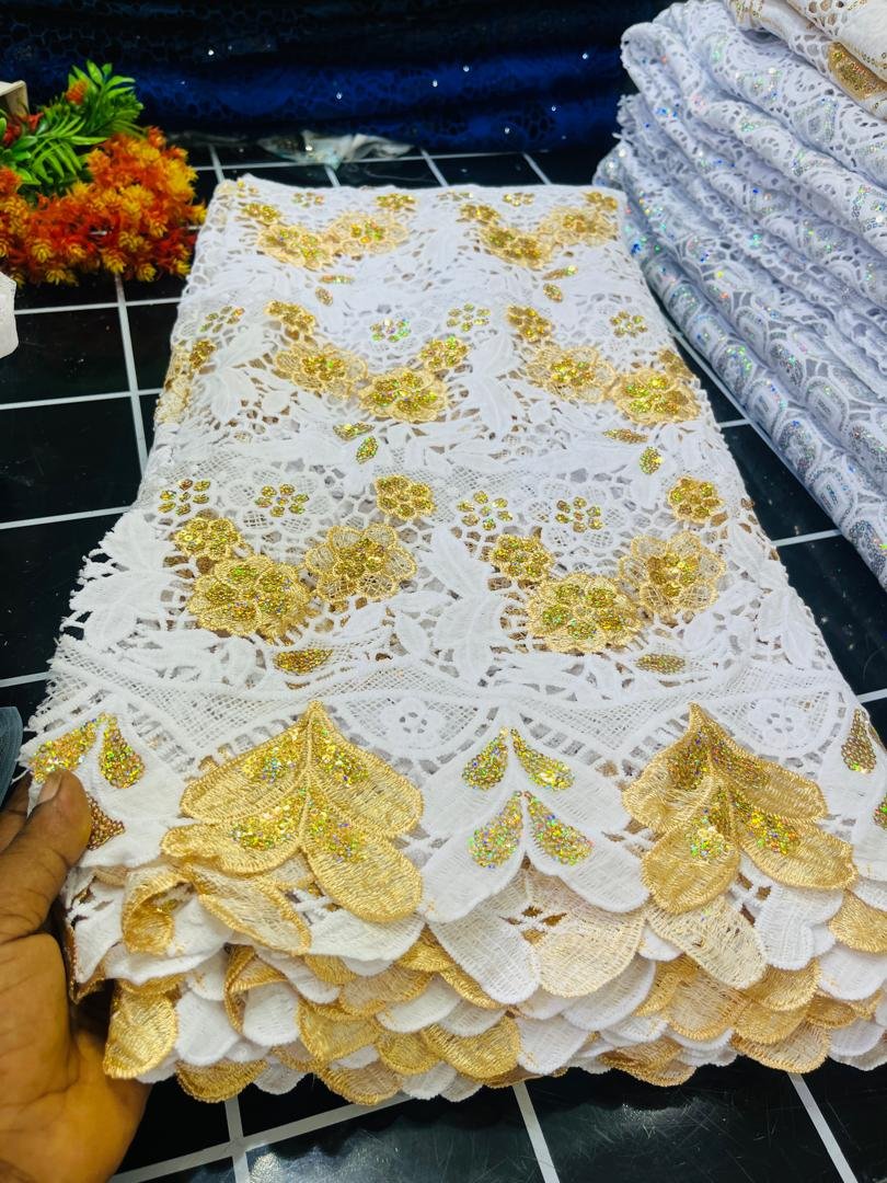 CORD LACE - WHITE AND GOLD