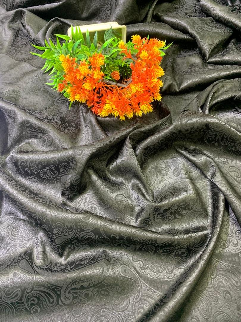 JACQUARD PAISLEY SILK - BLACK