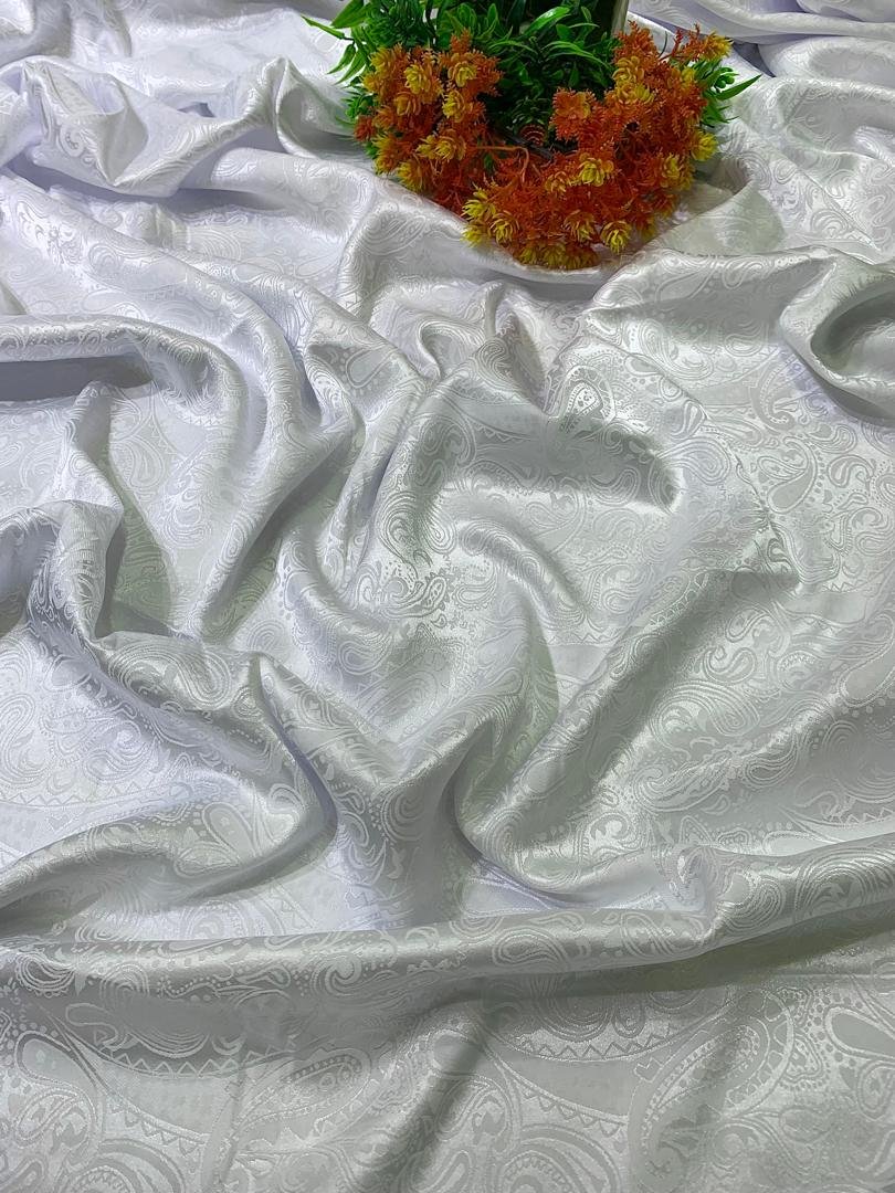 JACQUARD PAISLEY SILK - WHITE