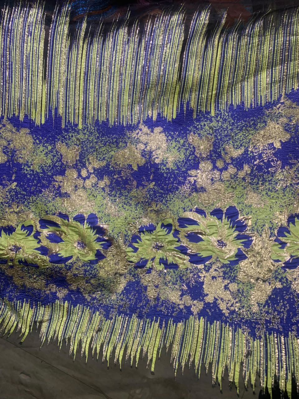 ORGANZA BROCADE-BLUE