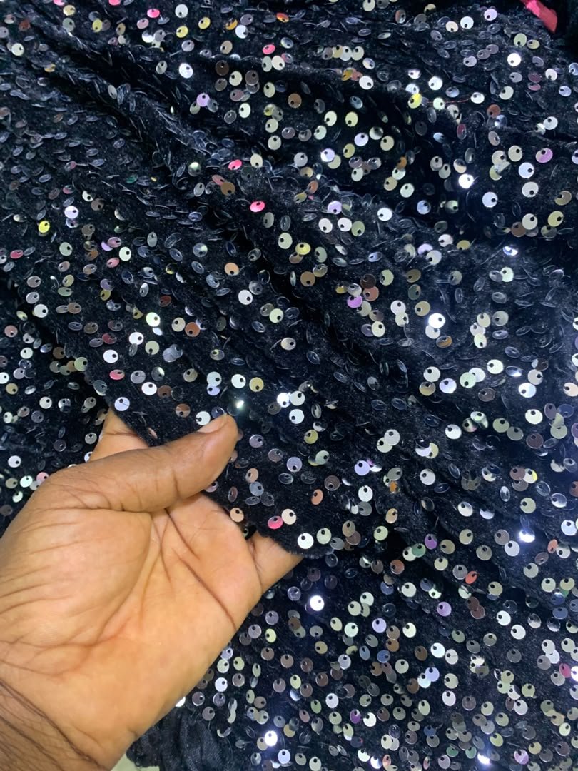 SEQUIN VELVET BLACK&SILVER