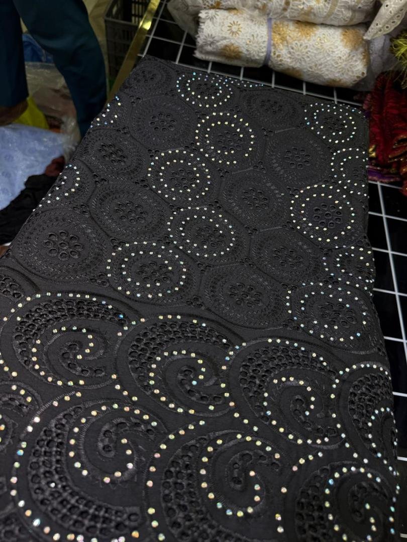 VOIL LACE CIRCLE-BLACK